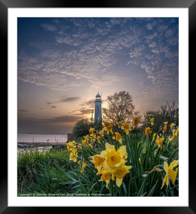 Dazzling Sunset over Hale Village Lighthouse Framed Mounted Print by Dominic Shaw-McIver