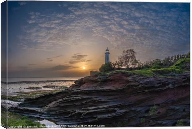 Sunset at Hale Head Lighthouse Canvas Print by Dominic Shaw-McIver