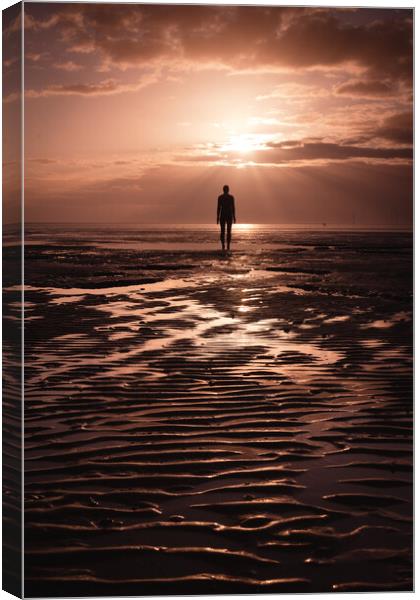 Last of the Light at Another Place, Crosby Canvas Print by Liam Neon