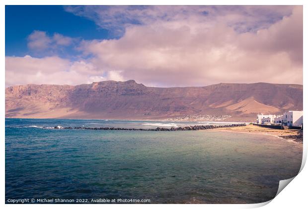 The traditional seaside village of Famara in Lanza Print by Michael Shannon
