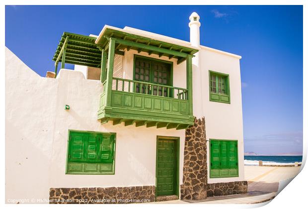 Traditional Canarian House Print by Michael Shannon