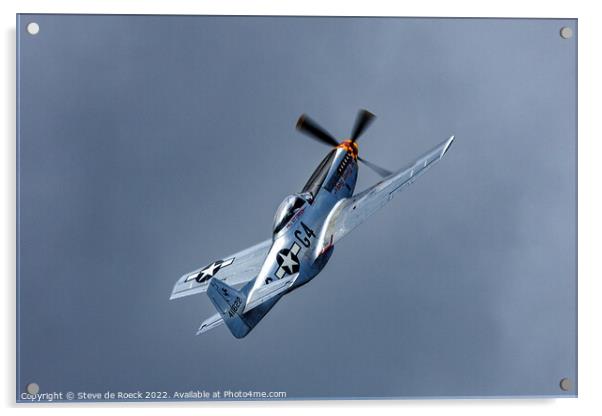 North American P51D Mustang Acrylic by Steve de Roeck
