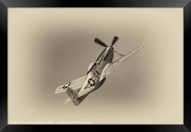North American P51D Nooky Booky Framed Print by Steve de Roeck