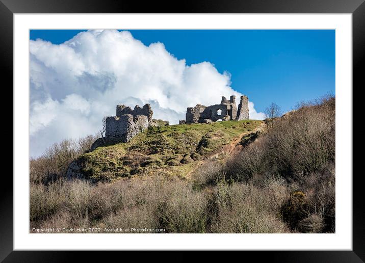 Pennard Castle, Gower Peninsula. Framed Mounted Print by David Hare