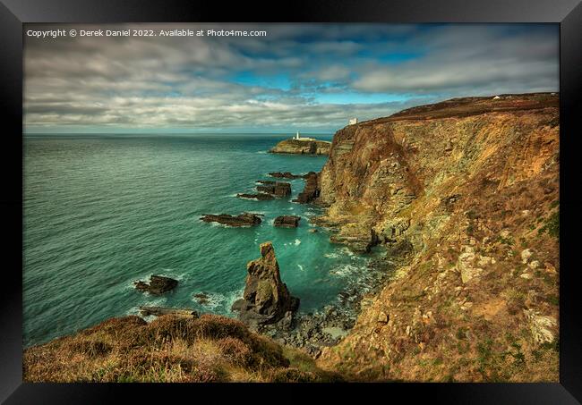 The coast leading up to South Stack, Anglesey Framed Print by Derek Daniel