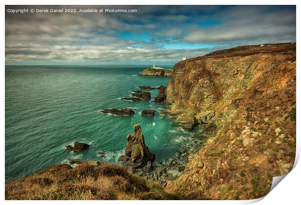The coast leading up to South Stack, Anglesey Print by Derek Daniel