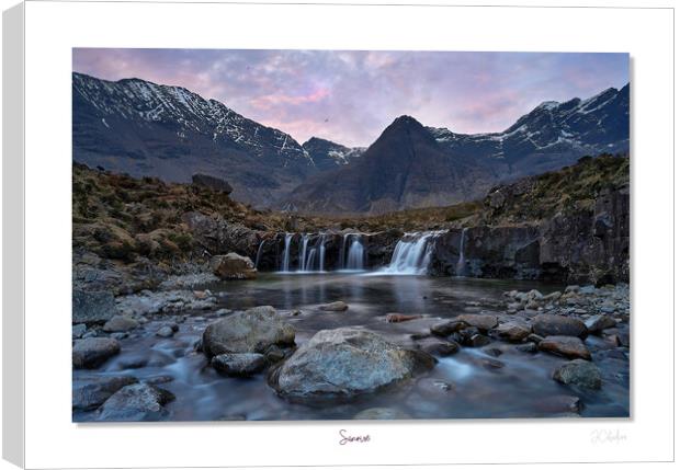 Sunrise fairy pools  Skye with  eagles soaring hig Canvas Print by JC studios LRPS ARPS