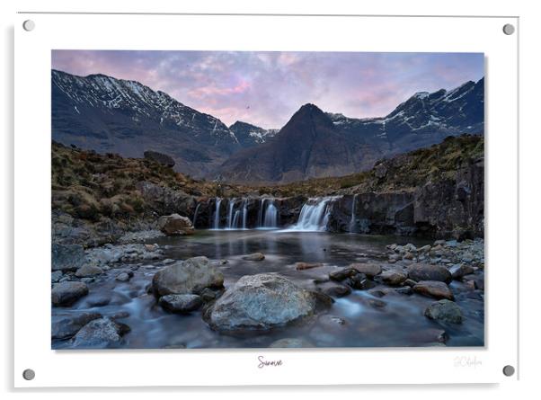 Sunrise fairy pools  Skye with  eagles soaring hig Acrylic by JC studios LRPS ARPS