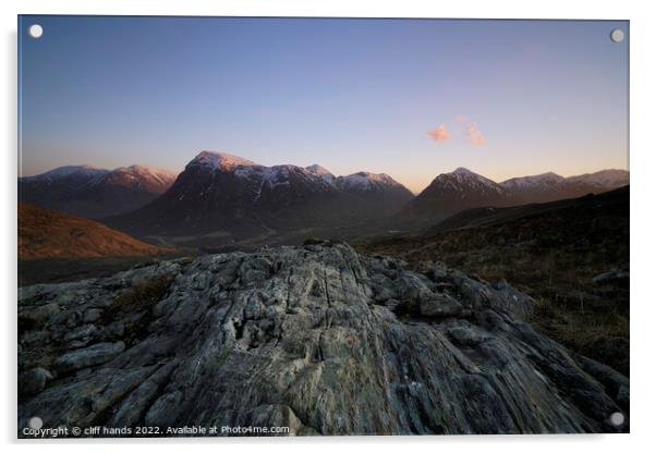 A Glencoe Sunset, Scotland. Acrylic by Scotland's Scenery