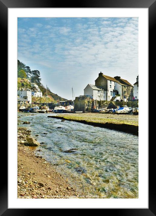 Low Tide At Polperro. Framed Mounted Print by Neil Mottershead