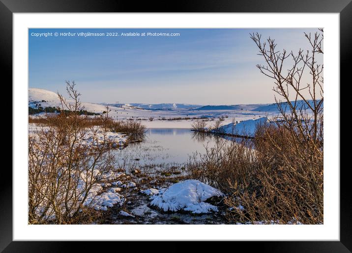 Beautiful lake landscape scenery,Iceland. Framed Mounted Print by Hörður Vilhjálmsson