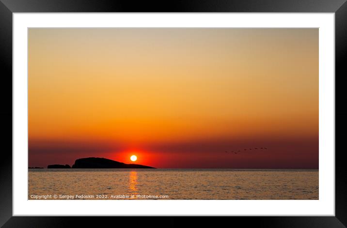 Orange sunset over s sea  Framed Mounted Print by Sergey Fedoskin