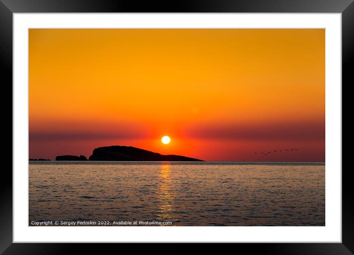Orange sunset over s sea  Framed Mounted Print by Sergey Fedoskin