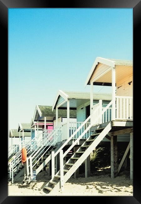 Stilted Beach Huts On The Beach At Wells-next-the-Sea Framed Print by Peter Greenway
