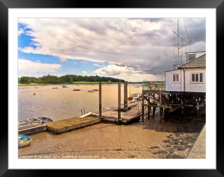 The Deben Yacht Club at Woodbridge Framed Mounted Print by Ian Lewis