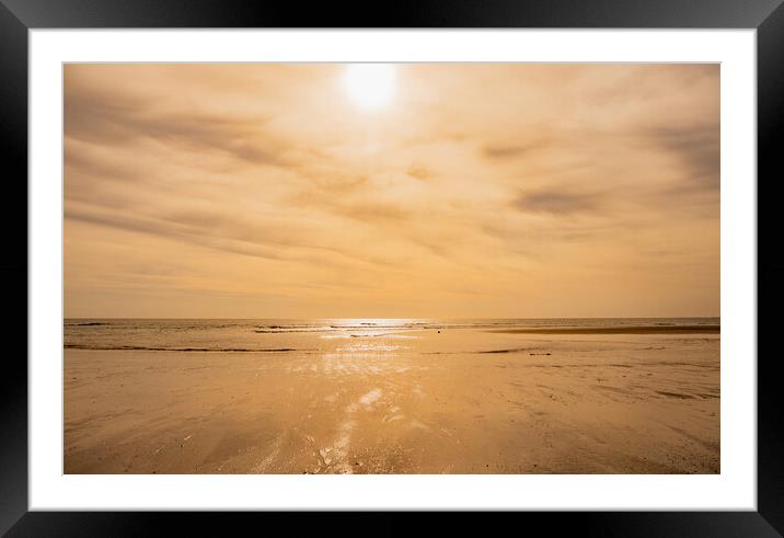 Majestic Sunset over Tregantle Cliff Beach Framed Mounted Print by David Martin