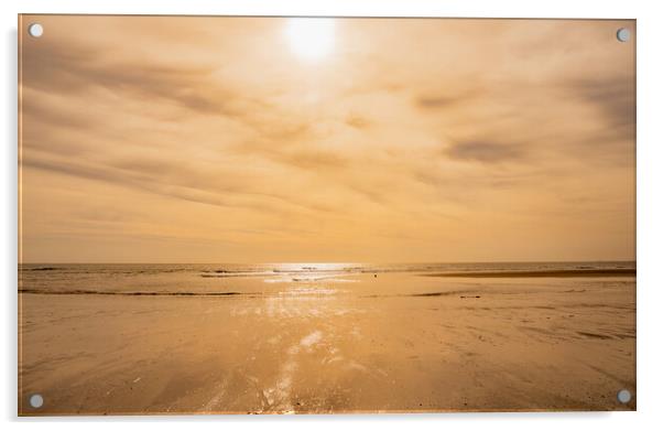 Majestic Sunset over Tregantle Cliff Beach Acrylic by David Martin