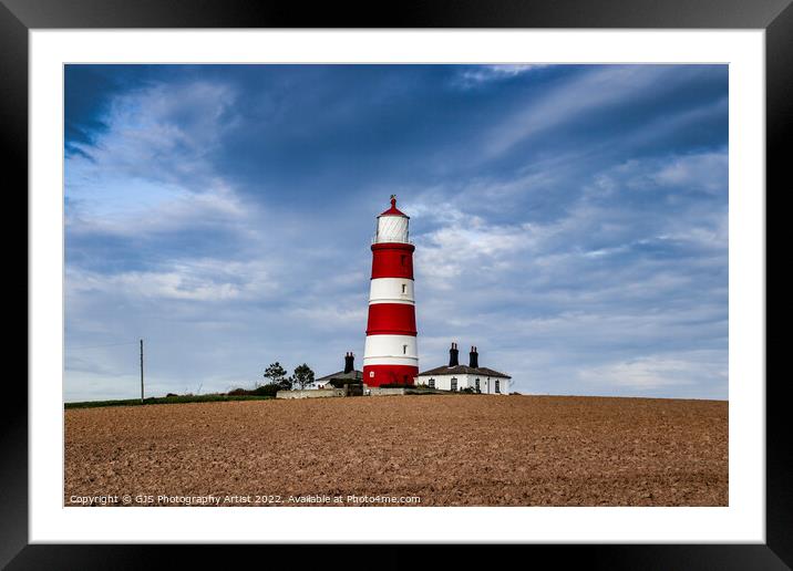Happisburgh Lighthouse Top of Hill Framed Mounted Print by GJS Photography Artist