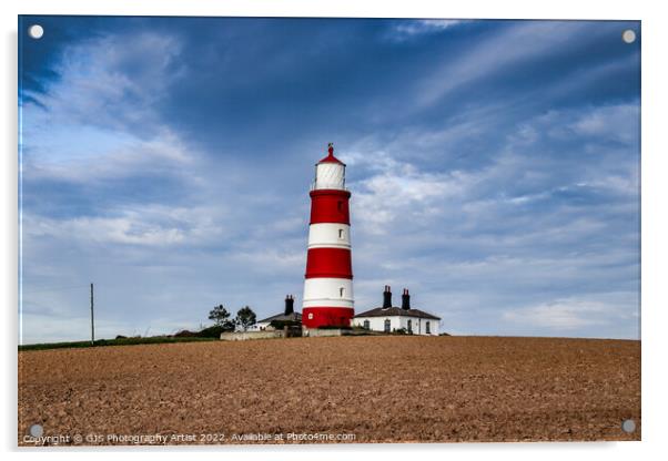 Happisburgh Lighthouse Top of Hill Acrylic by GJS Photography Artist