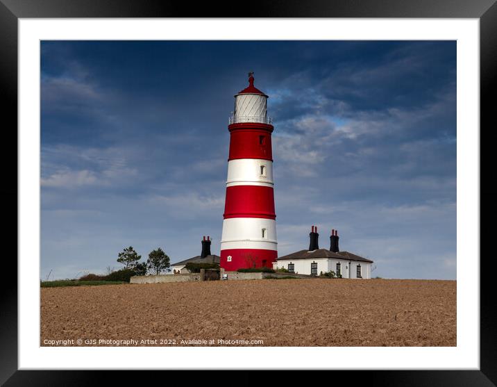 Happisburgh Red and White  Framed Mounted Print by GJS Photography Artist