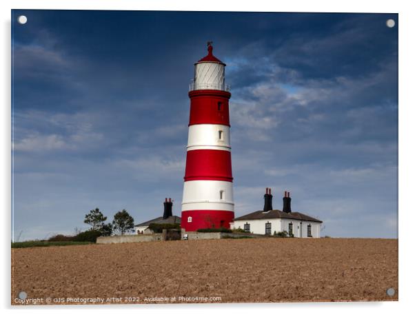 Happisburgh Red and White  Acrylic by GJS Photography Artist