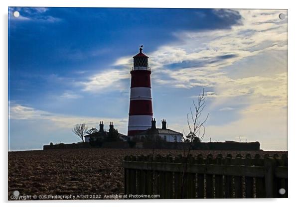Happisburgh Lighthouse from Footpath Acrylic by GJS Photography Artist
