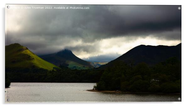 Stormy skies over Derwent Water Acrylic by Jules D Truman