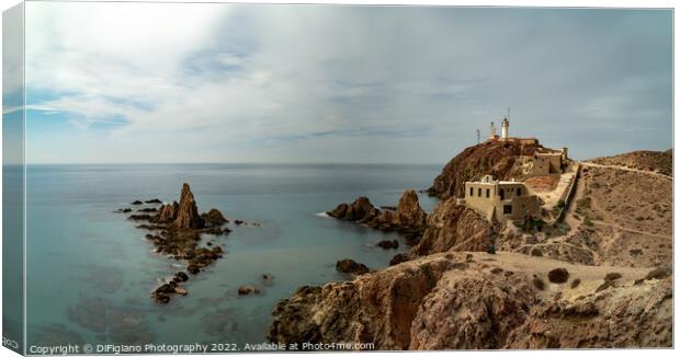 Cabo de Gata Lighthouse Panorama Canvas Print by DiFigiano Photography