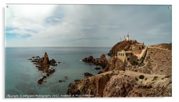 Cabo de Gata Lighthouse Panorama Acrylic by DiFigiano Photography
