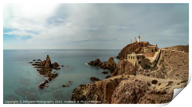 Cabo de Gata Lighthouse Panorama Print by DiFigiano Photography
