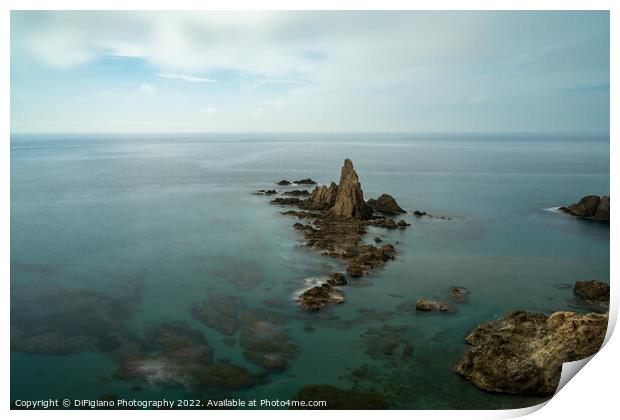 The Las Sirenas cliffs and reef in Cabo de Gata Print by DiFigiano Photography