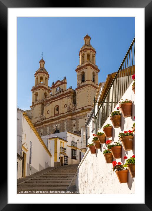 The Parish of Our Lady Of The Icarnation Church in historic Olvera. Framed Mounted Print by DiFigiano Photography