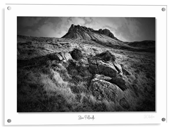 Stac Pollaidh in mono  black and white Acrylic by JC studios LRPS ARPS