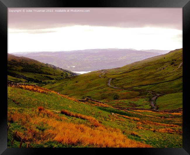 Kirkstone Pike overlooking Brothers Lake 3 Framed Print by Jules D Truman