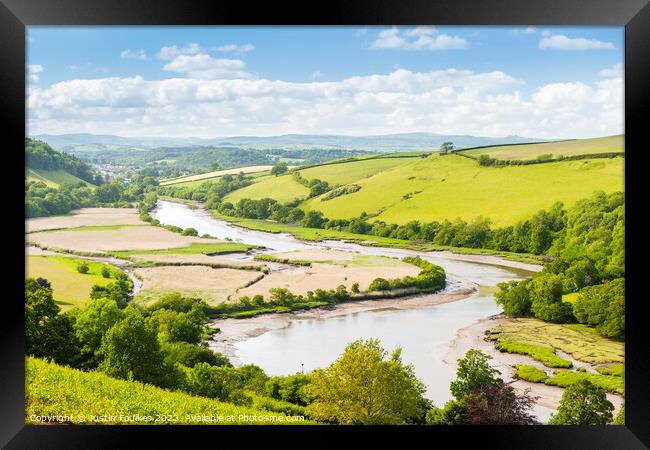 The river Dart from Sharpham, South Hams, Devon Framed Print by Justin Foulkes