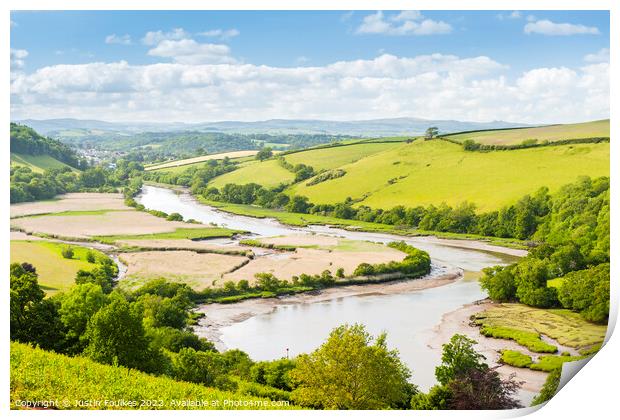 The river Dart from Sharpham, South Hams, Devon Print by Justin Foulkes