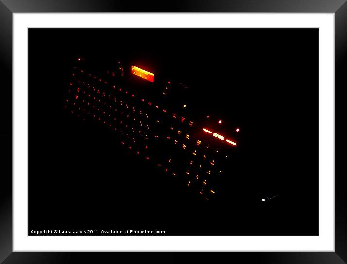 Keyboard and Mouse Lights Framed Mounted Print by Laura Jarvis
