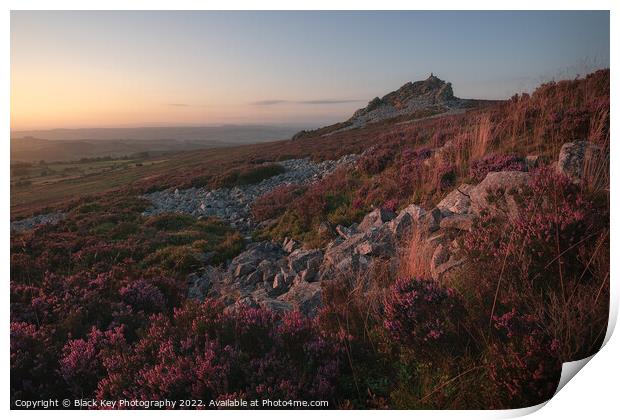 Stiperstones Heather Print by Black Key Photography
