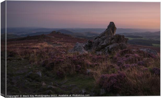 Last of the light, Stiperstones Canvas Print by Black Key Photography