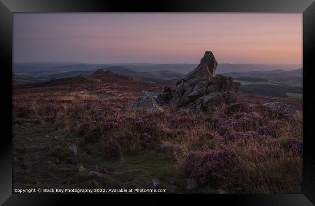 Last of the light, Stiperstones Framed Print by Black Key Photography