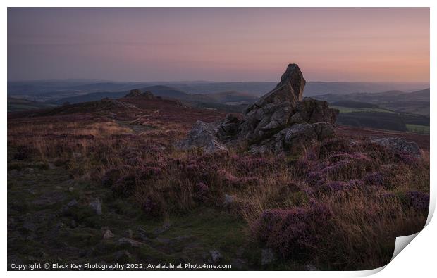 Last of the light, Stiperstones Print by Black Key Photography