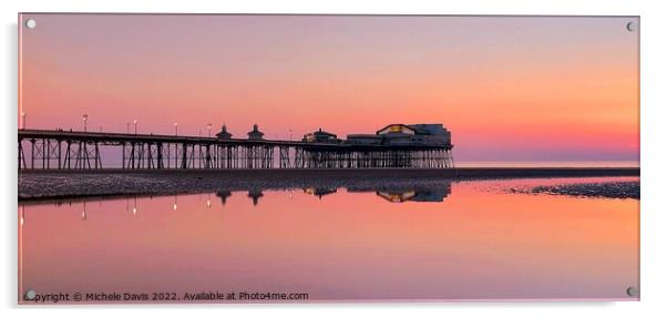 North Pier, Twilight Reflections Acrylic by Michele Davis