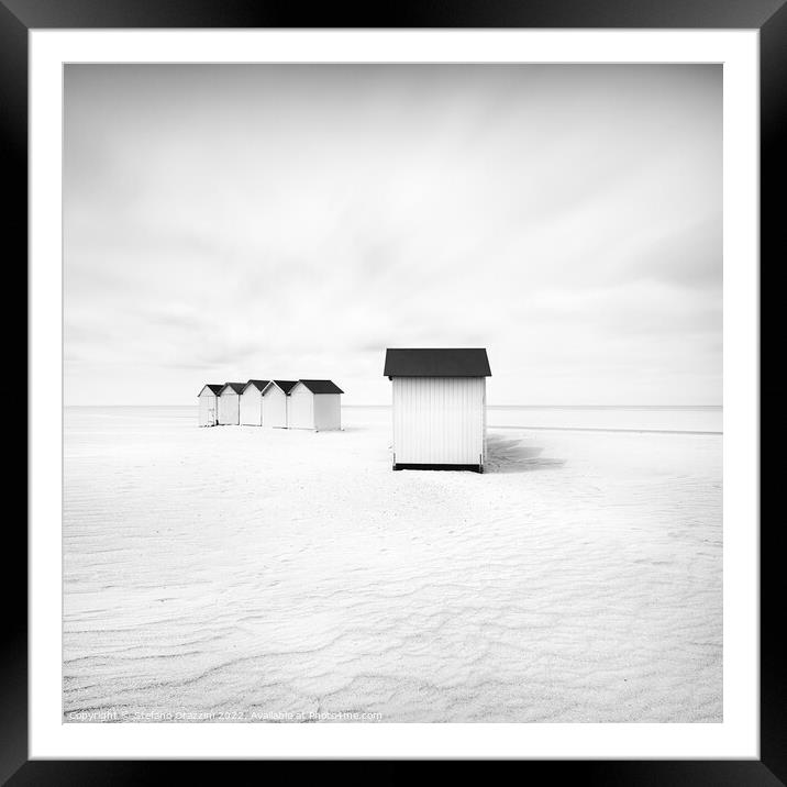 Beach Huts or Cabins. Normandy, France Framed Mounted Print by Stefano Orazzini