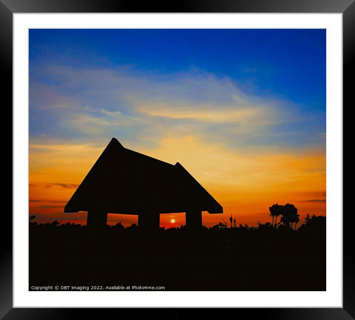 Sunset Birdhouse Silhouette Sleepover Framed Mounted Print by OBT imaging
