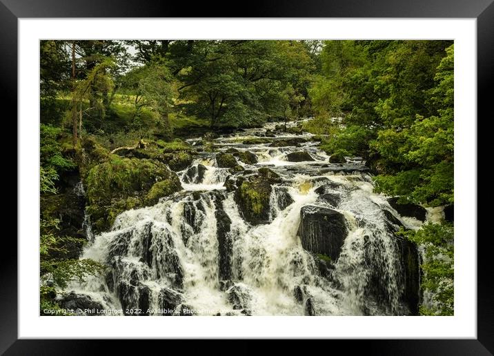 Powerful Swallow Falls Snowdonia Framed Mounted Print by Phil Longfoot