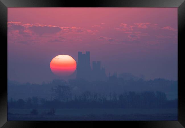 Dawn over Ely, 23rd March 2022 Framed Print by Andrew Sharpe