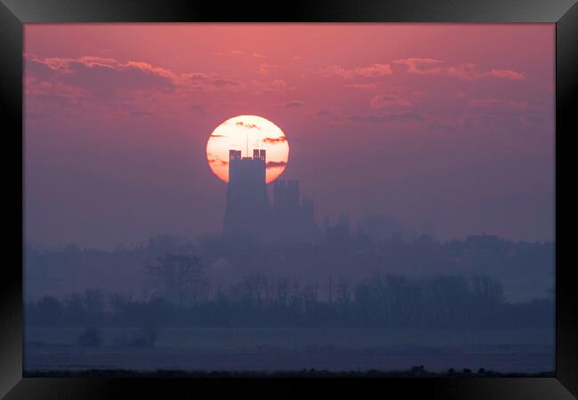 Dawn over Ely, 23rd March 2022 Framed Print by Andrew Sharpe