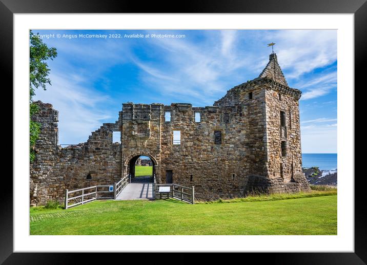 Ruins of St Andrews Castle, Kingdom of Fife Framed Mounted Print by Angus McComiskey