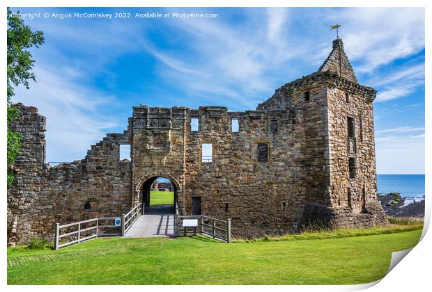 Ruins of St Andrews Castle, Kingdom of Fife Print by Angus McComiskey