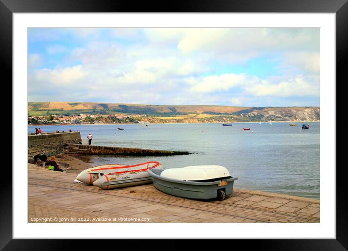Swanage Bay. Framed Mounted Print by john hill